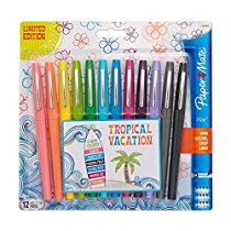 Paper Mate Flair Felt Tip Pens, Medium Point, Limited Edition Tropical & Assorted Colors, 12-Count